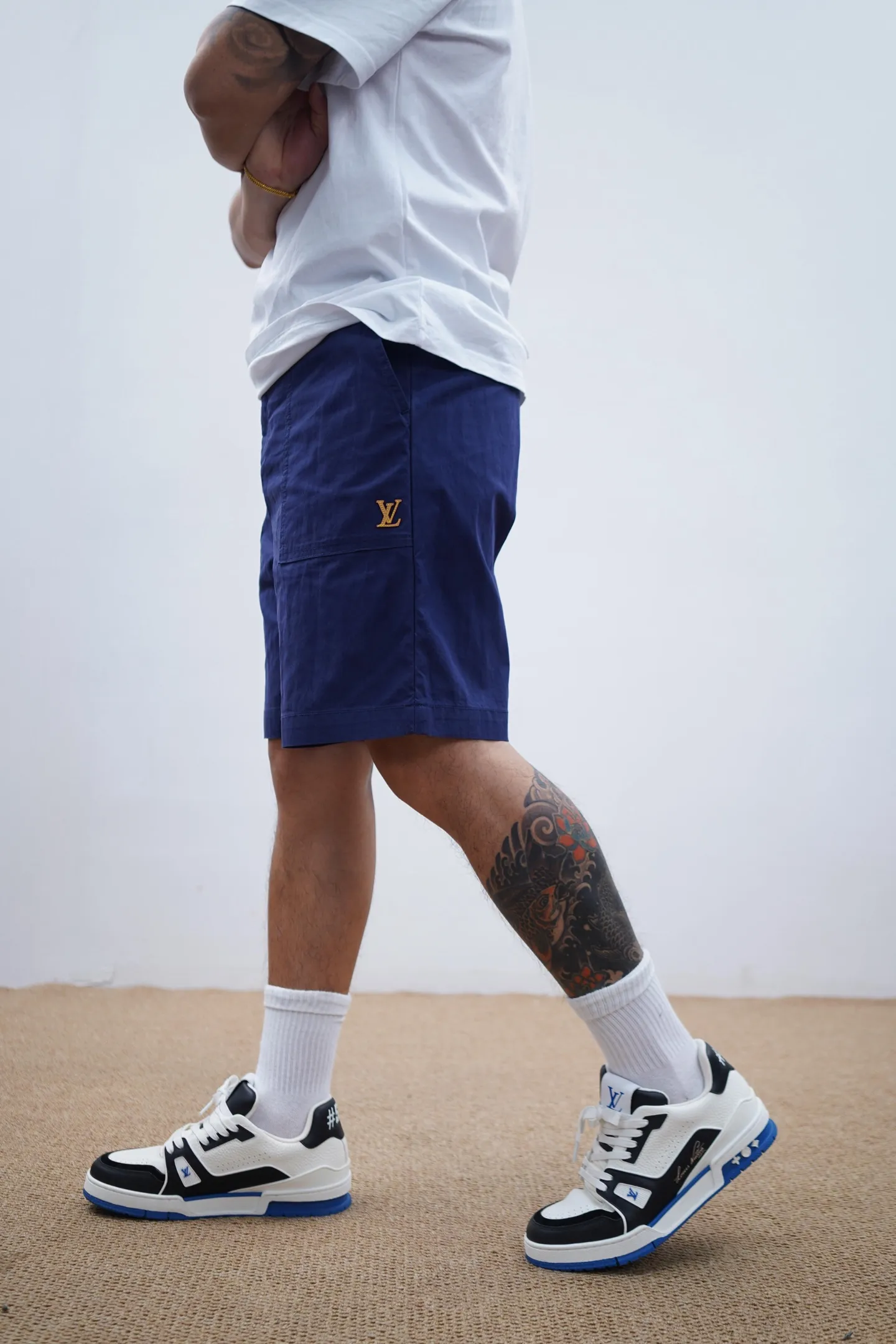 Louis Vuitton/Louis Vuitton LV logo indigo blue denim shorts